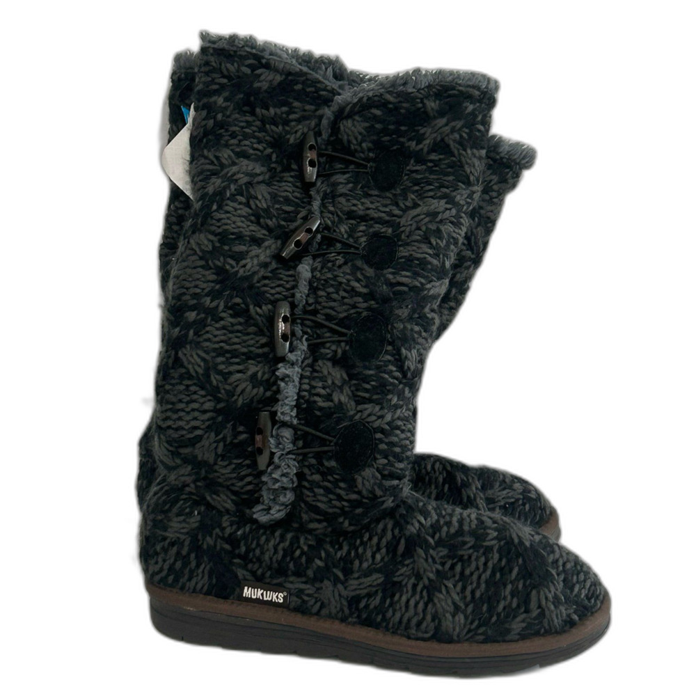 Muk Luks Boots Shoes Women's Size 9 Black Felicity Original Sweater Boots NWT